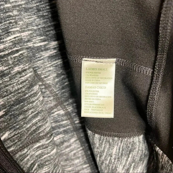 Tangerine Fleece Active Jacket Size Small Heather Gray/Black Full Zip Long Sleev - Picture 10 of 10